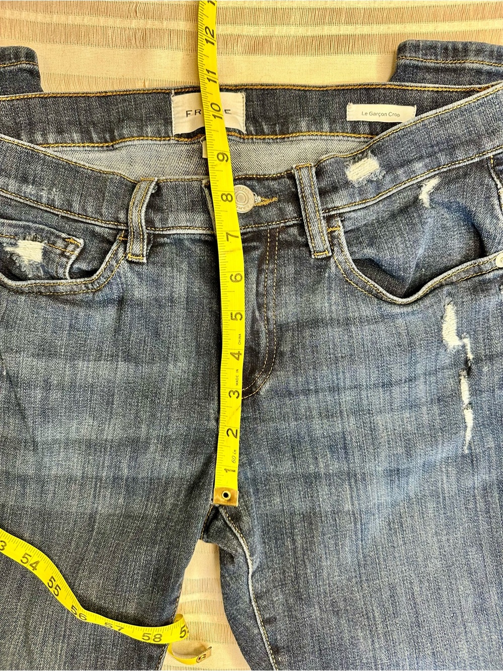FRAME Denim Le Garçon Crop Medium Wash - Picture 4 of 7